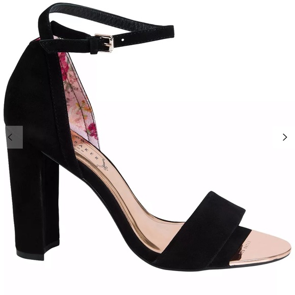 Ted Baker Phanda Black Suede Block Heel 